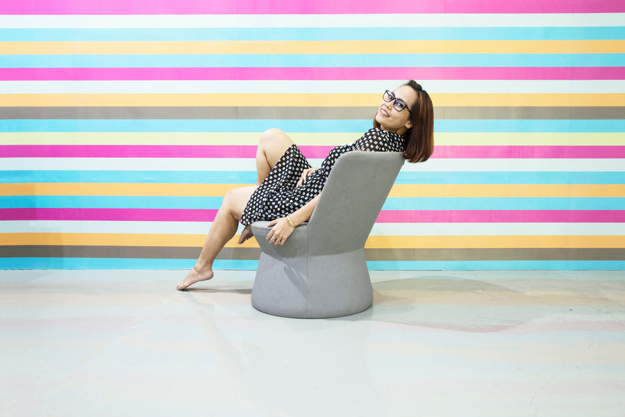Stizzy Swivel Accent Chair by Mamagreen, showing stizzy swivel accent chair in live shot.
