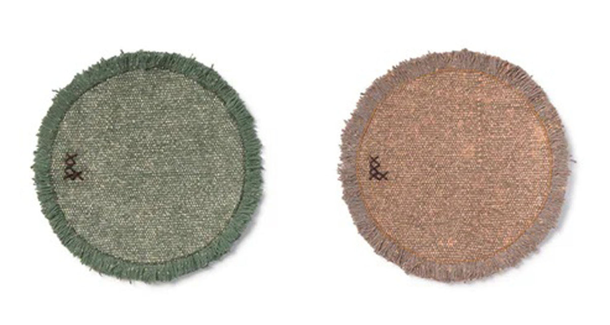 Stonewashed Coasters Set of 8 by Lorena Canals, showing front view of stonewashed coasters set of 8.