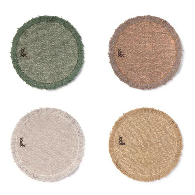 Stonewashed Coasters Set of 8 by Lorena Canals, showing front view of stonewashed coasters set of 8.