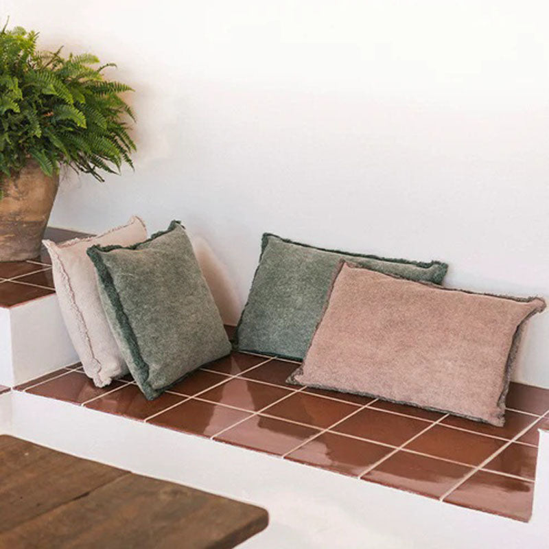 Stonewashed Cushion by Lorena Canals, showing stonewashed cushion in live shot.
