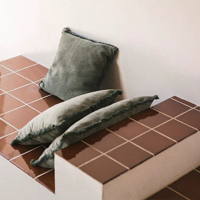 Stonewashed Cushion by Lorena Canals, showing stonewashed cushion in live shot.