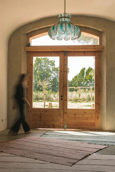 Stonewashed Rug by Lorena Canals, showing stonewashed rug in live shot.