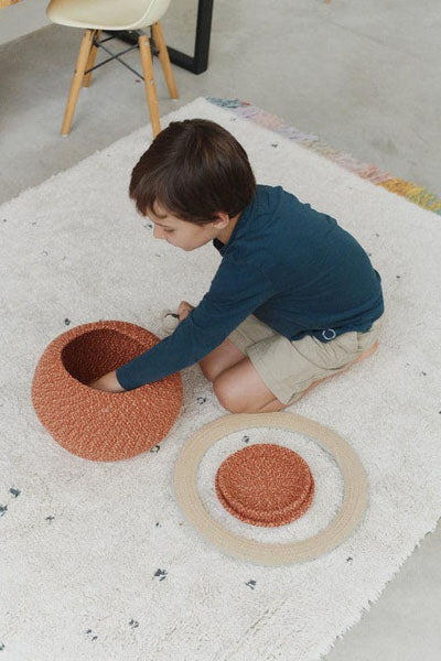 Storage Basket by Lorena Canals, showing storage basket in live shot.