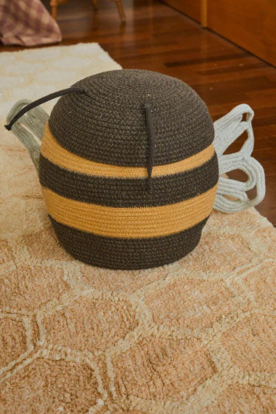 Bee Storage Basket by Lorena Canals, showing bee storage basket in live shot.