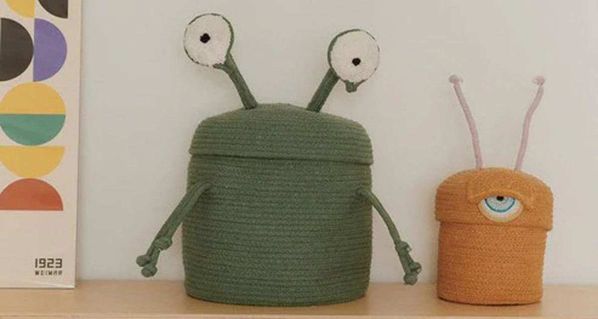 Storage Basket by Lorena Canals, showing storage basket in live shot.