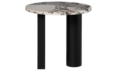 Stories Side Table by Nuevo, showing front view of stories side table.