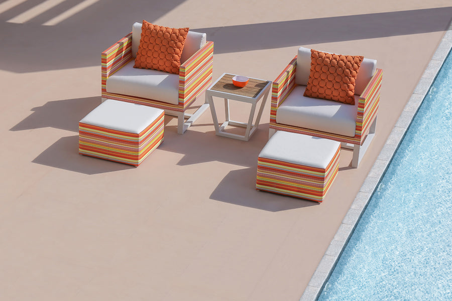 Stripe 1-Seater Sofa by Mamagreen, showing stripe 1-seater sofa in live shot.