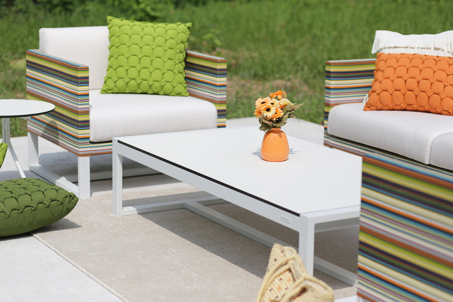 Stripe 1-Seater Sofa by Mamagreen, showing stripe 1-seater sofa in live shot.