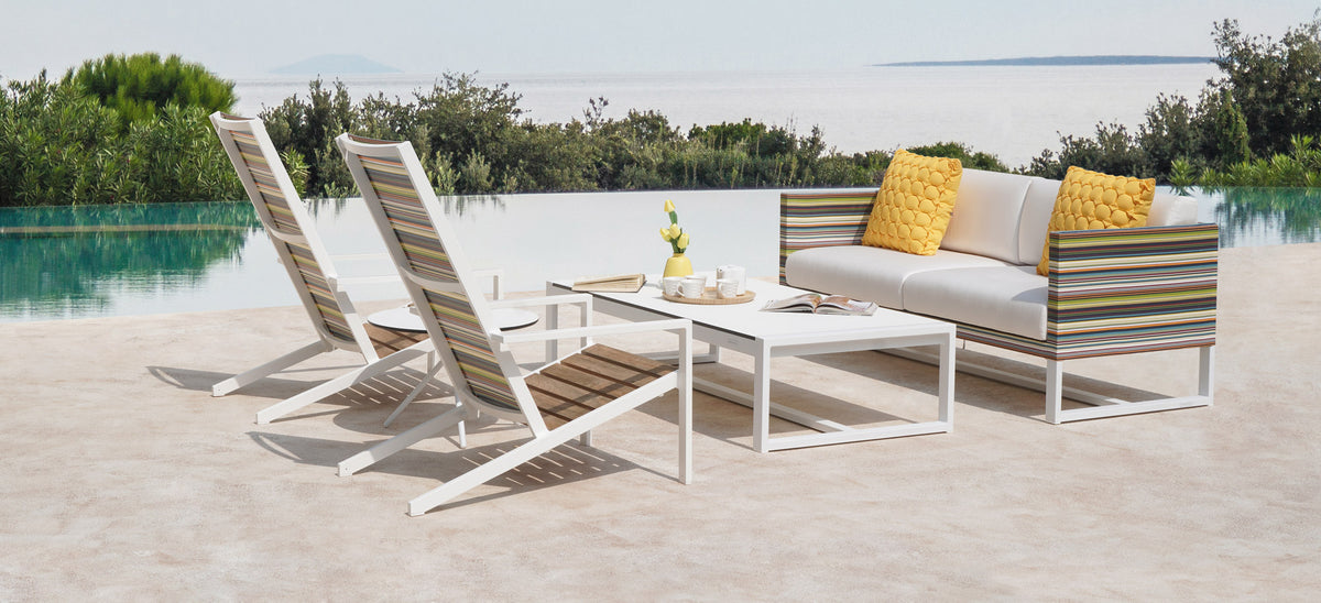 Stripe 2-Seater Sofa by Mamagreen, showing stripe 2-seater sofa in live shot.