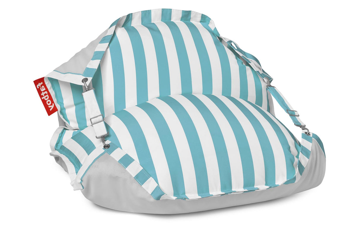 Original Floatzac lounge Bean Bag by Fatboy - Azur Stripe Sunbrella Fabric.