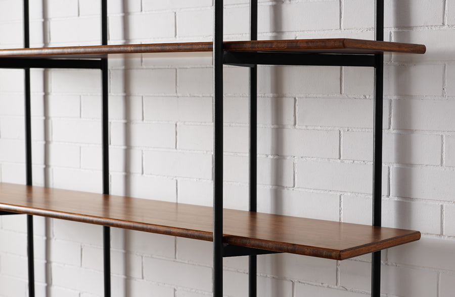 Studio Line Shelf by Greenington, showing closeup view of studio line shelf in live shot.