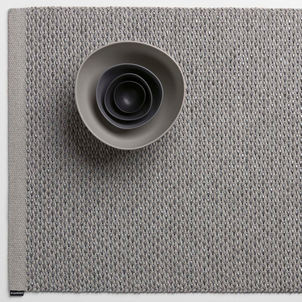 Svea Grey Runner Rug by Pappelina, showing svea grey runner rug in live shot.