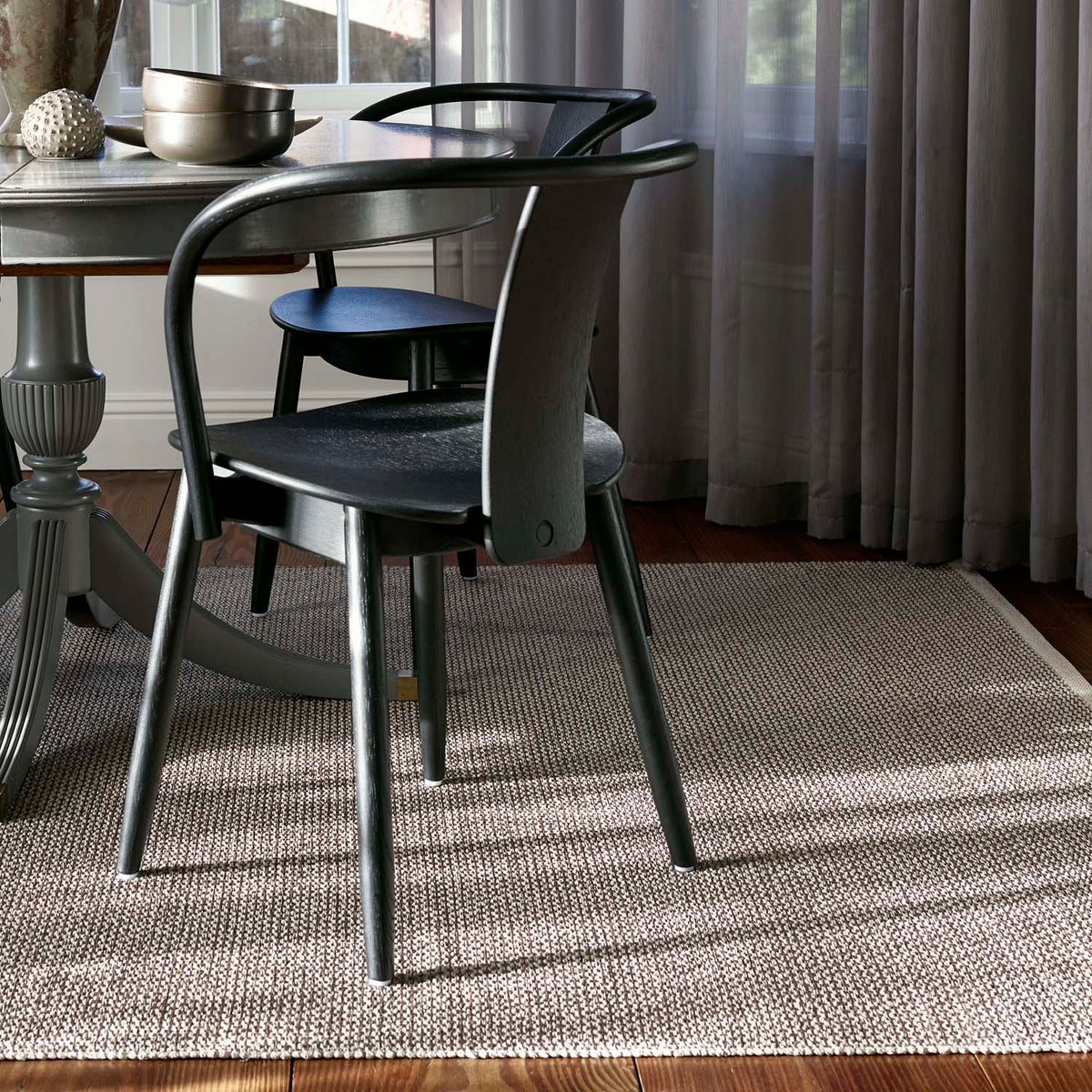 Svea Grey Runner Rug by Pappelina, showing svea grey runner rug in live shot.