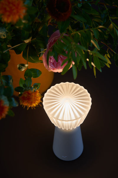 Swiing Lamp by Fermob, showing swiing lamp in live shot.