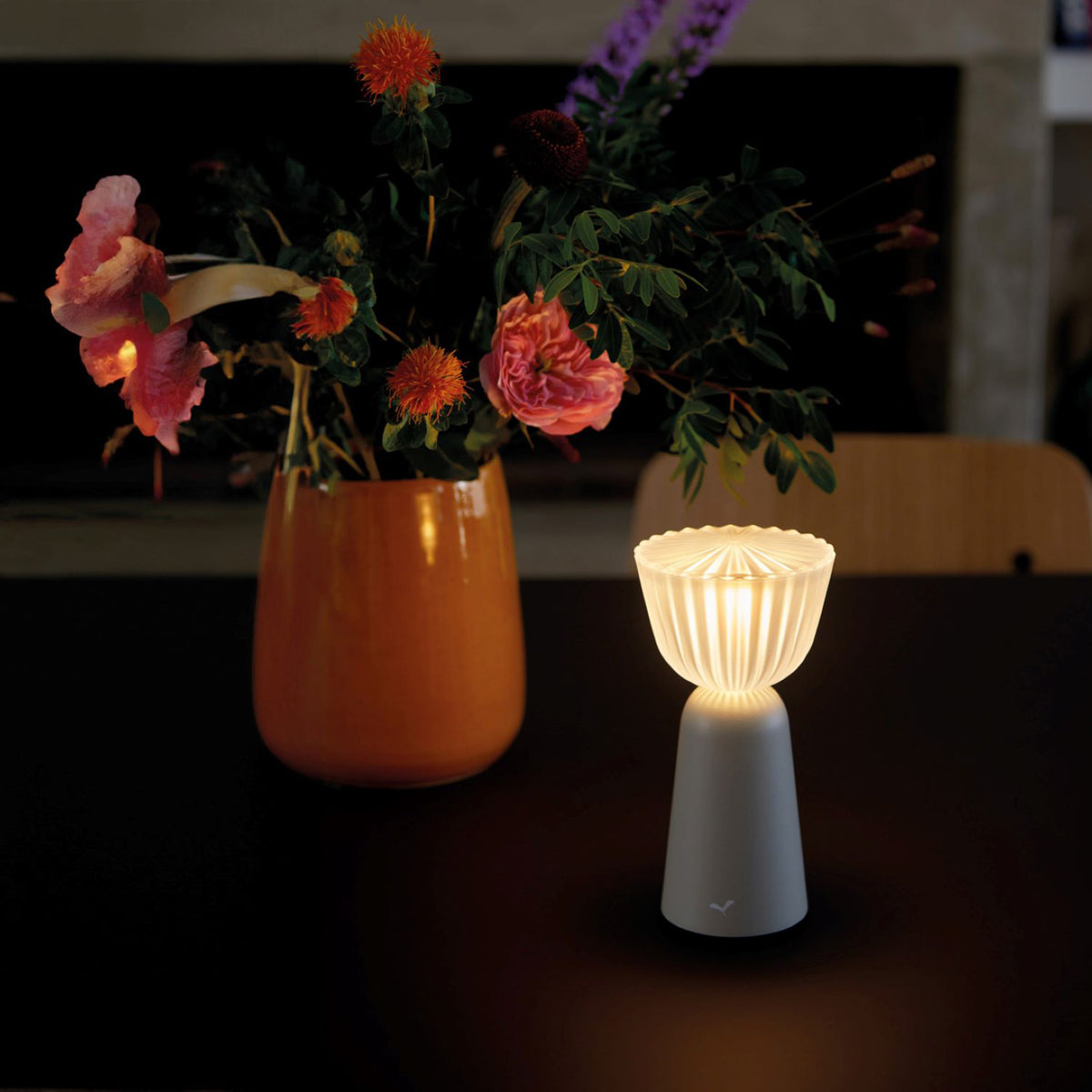 Swiing Lamp by Fermob, showing swiing lamp in live shot.