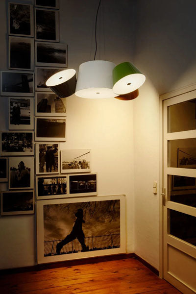 Tam Tam 3 Pendant Lamp by Marset, showing tam tam 3 pendant lamp in live shot.