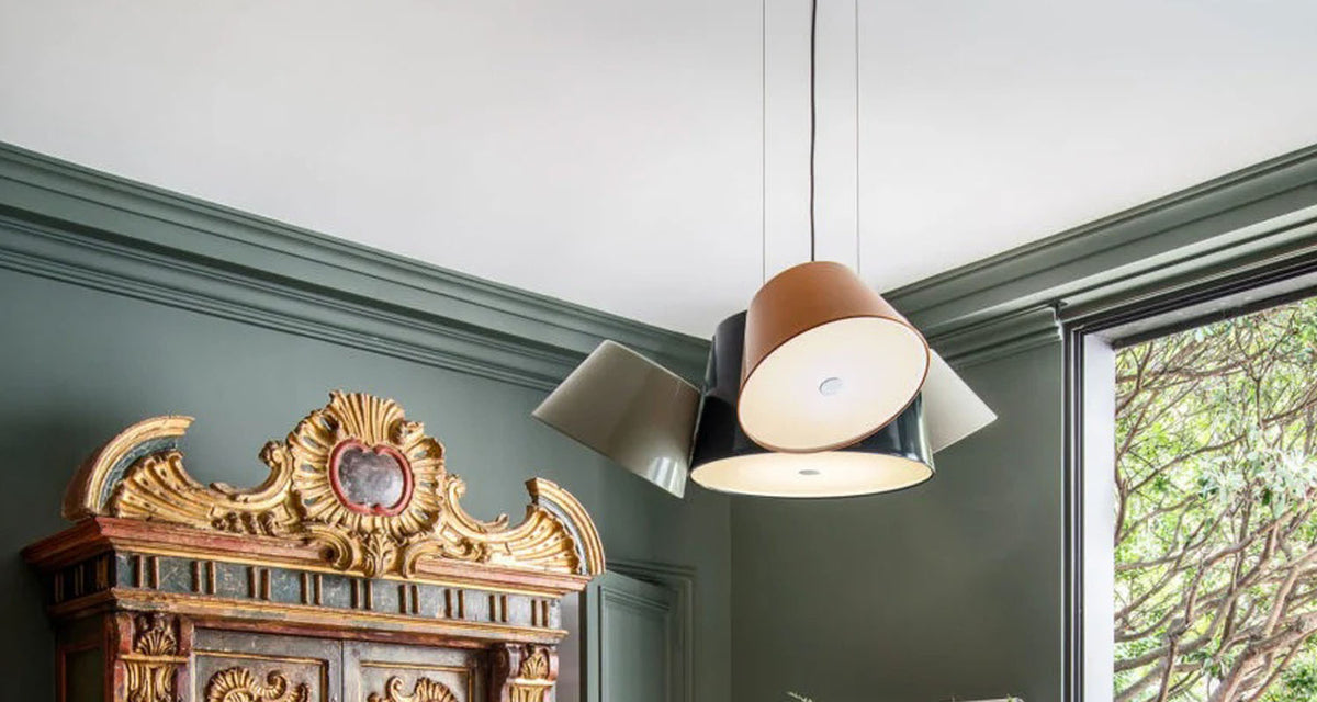 Tam Tam 3 Pendant Lamp by Marset, showing tam tam 3 pendant lamp in live shot.