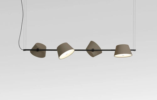 Tam Tam 4 Structure Pendant Lamp by Marset - Brown Grey Lacquered Aluminium.