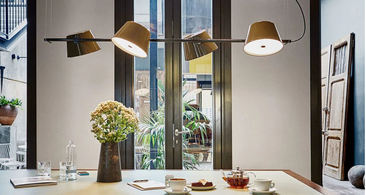 Tam Tam 4 Structure Pendant Lamp by Marset, showing tam tam 4 structure pendant lamp in live shot.