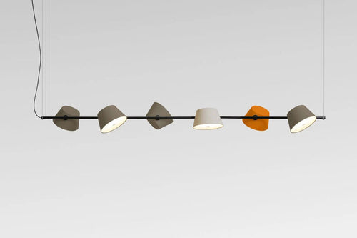 Tam Tam 6 Structure Pendant Lamp by Marset, showing multi color view of tam tam 6 structure pendant lamp.