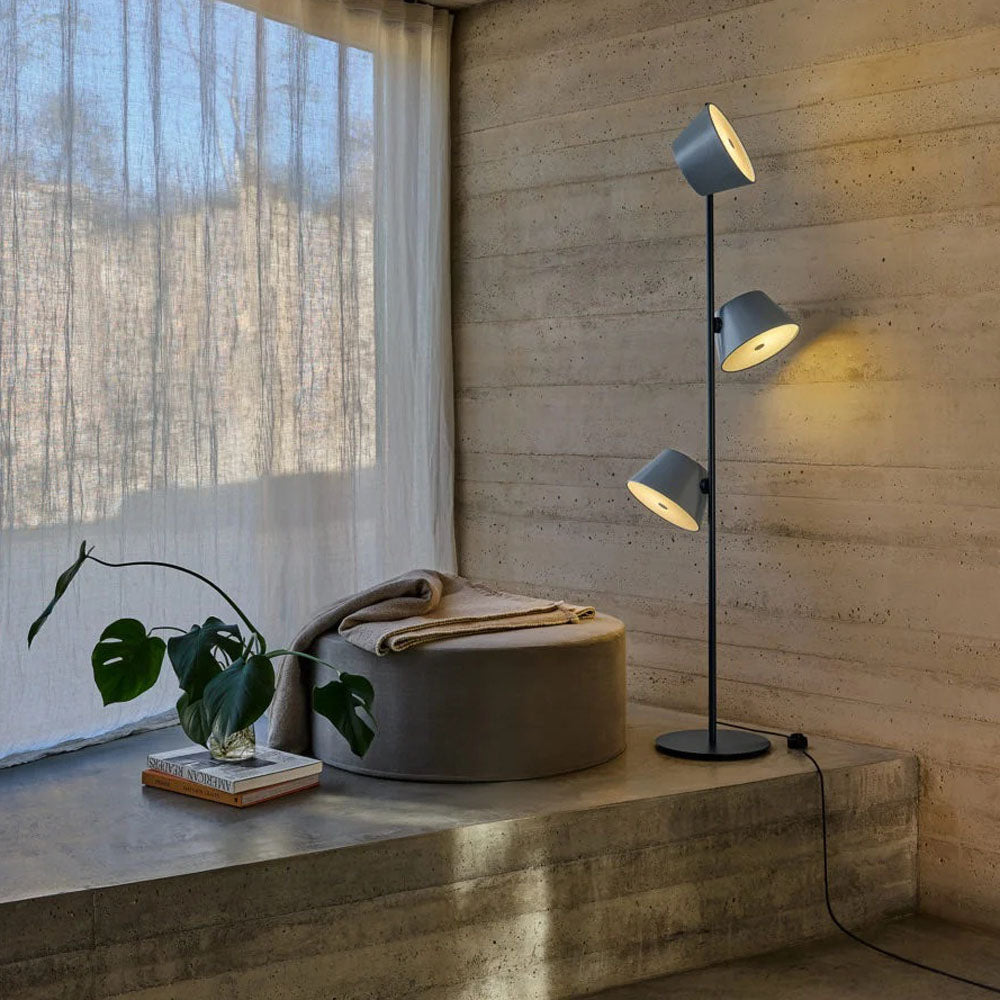 Tam Tam P Stem Floor Lamp by Marset, showing tam tam p stem floor lamp in live shot.
