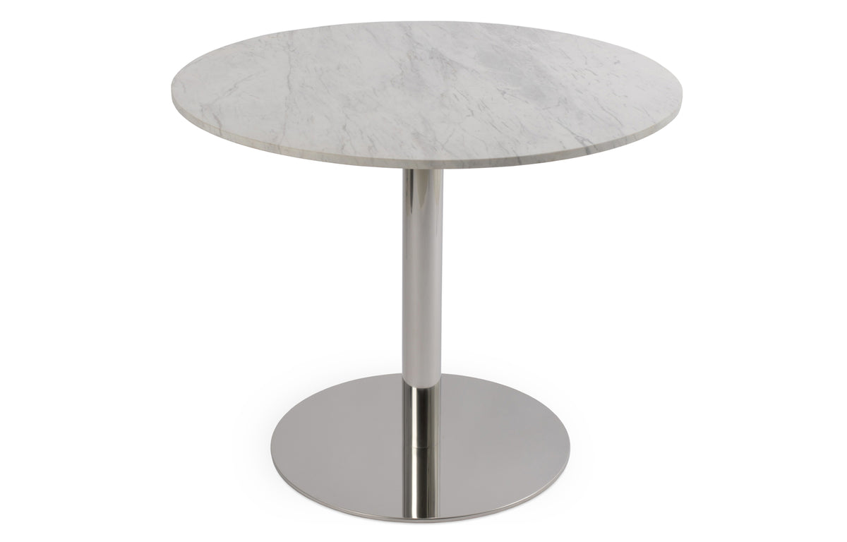 Tango Dining Table by SohoConcept - Stainless Steel, Marble.