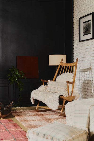 Tartan Handloom Kid Bed Throw by Lorena Canals, showing tartan handloom kid bed throw in live shot.
