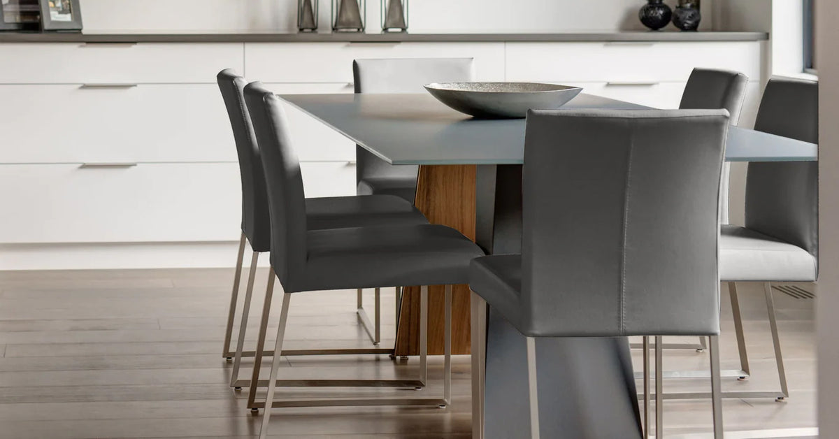 Tate Dining Chair by Mobital, showing tate dining chairs in live shot.