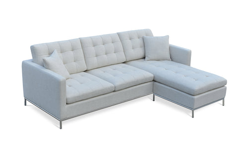 Taxim Convertible Chaise Sectional by SohoConcept - Right Hand Face, Cream Tweed Fabric.