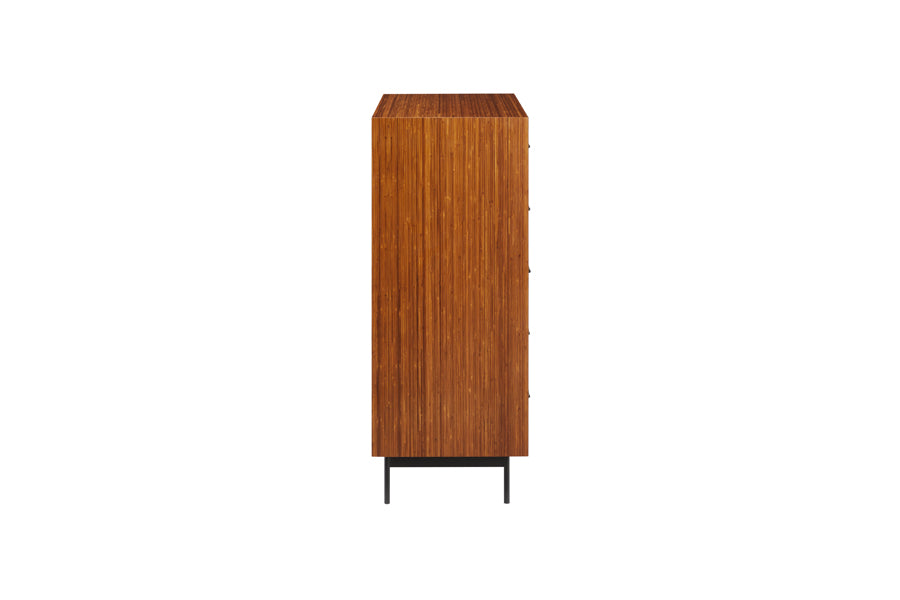 Taylor Drawer Chest by Greenington, showing side view of taylor drawer chest in amber.