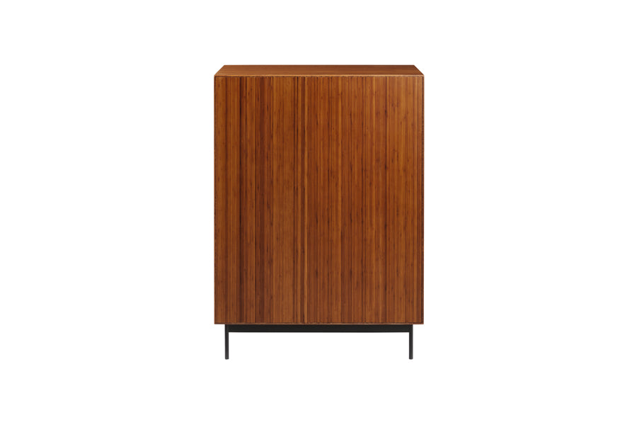 Taylor Drawer Chest by Greenington, showing back view of taylor drawer chest in amber.