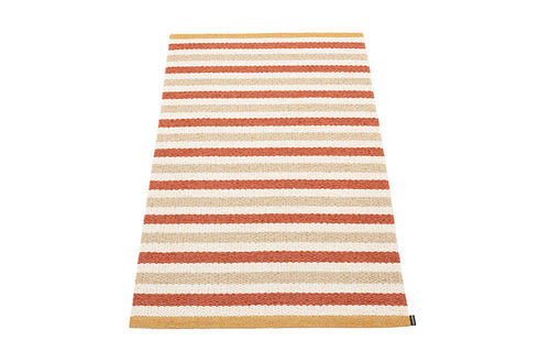 Teo Brick & Beige with Vanilla Rug by Pappelina - 2.25' x 4'.