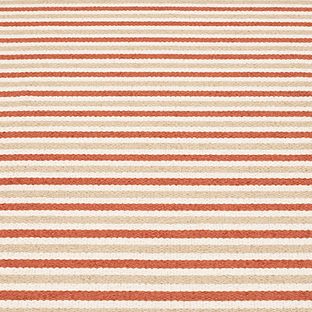Teo Brick & Beige with Vanilla Rug by Pappelina, showin closeup view of teo brick & beige with vanilla rug.