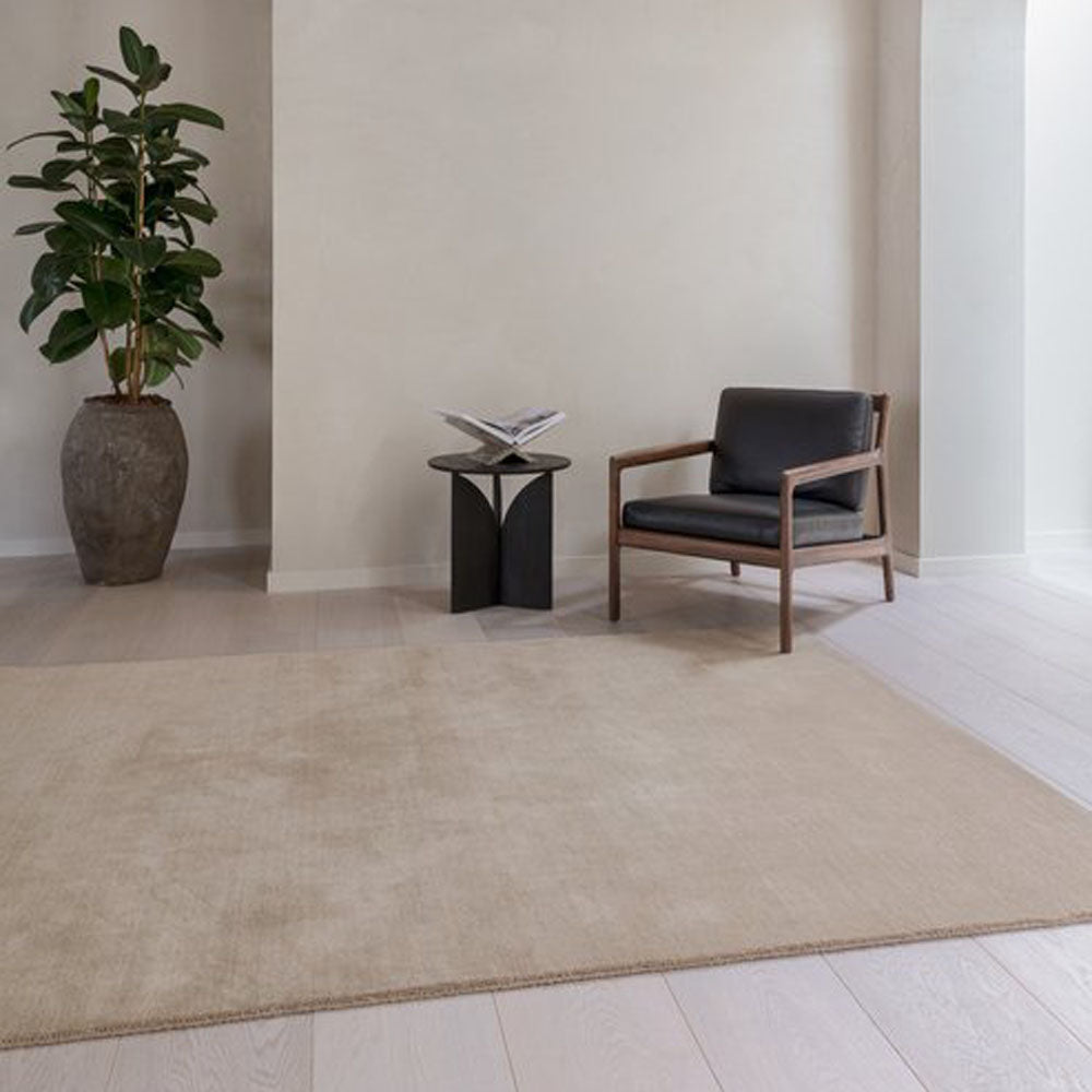 Terra Hand Woven Rug by Ligne Pure, showing terra hand woven rug in live shot.