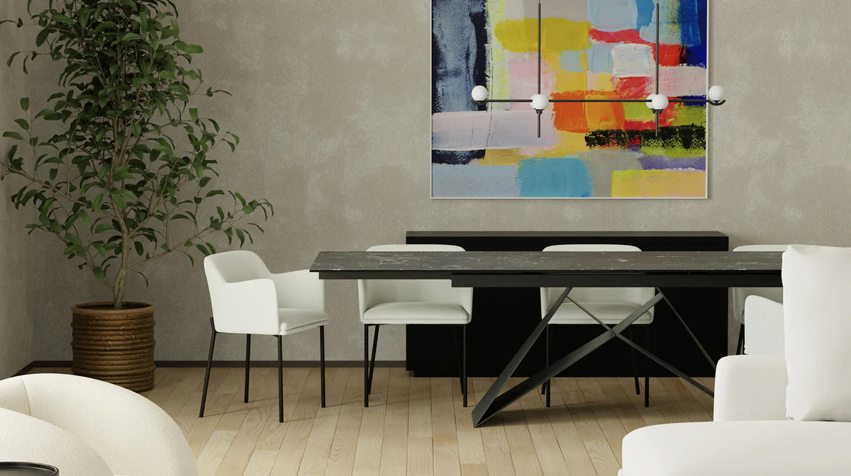 The W Extending Dining Table by Mobital, showing the w extending dining table in live shot.