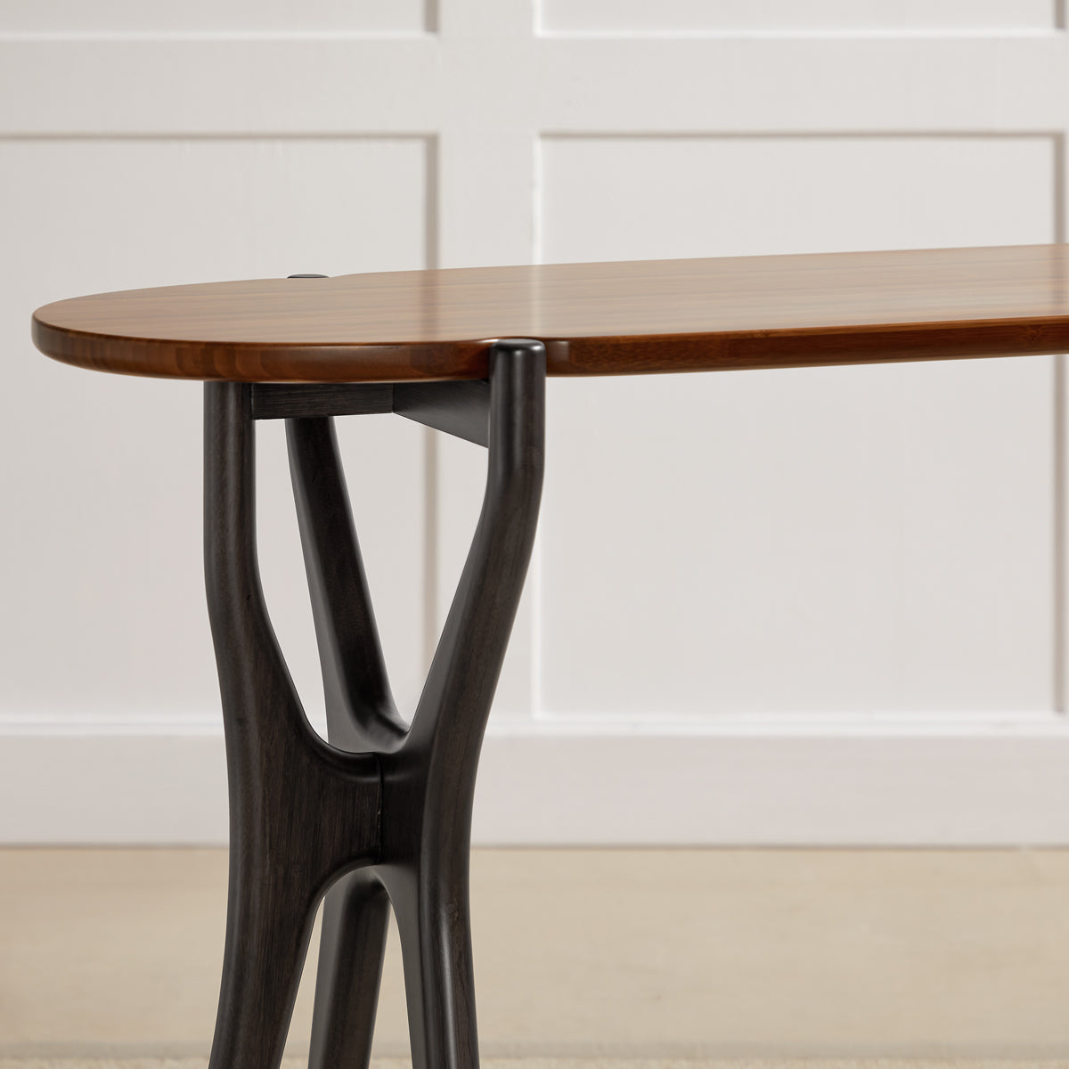 Tofino Console Table by Greeninton, showing closeup view of tofino console table in live shot.