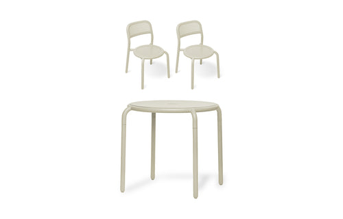 Toni Bistreau Bistro Table Set with Chairs by Fatboy - Desert Aluminum.