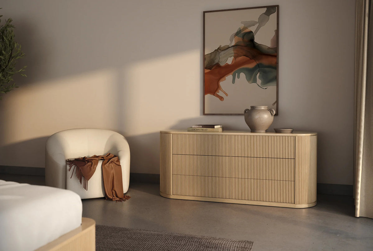 Toren Dresser by Viesso, showing toren dresser in live shot.