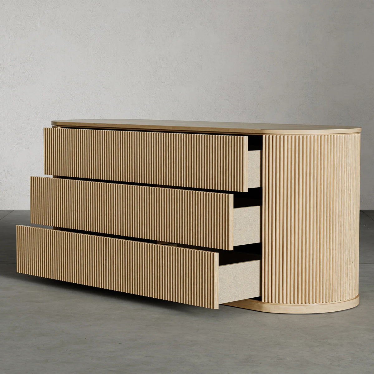 Toren Dresser by Viesso, showing toren dresser in live shot.