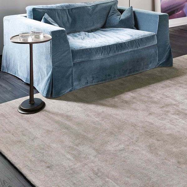 Traces Hand Woven Rug by Ligne Pure, showing traces hand woven rug in live shot.