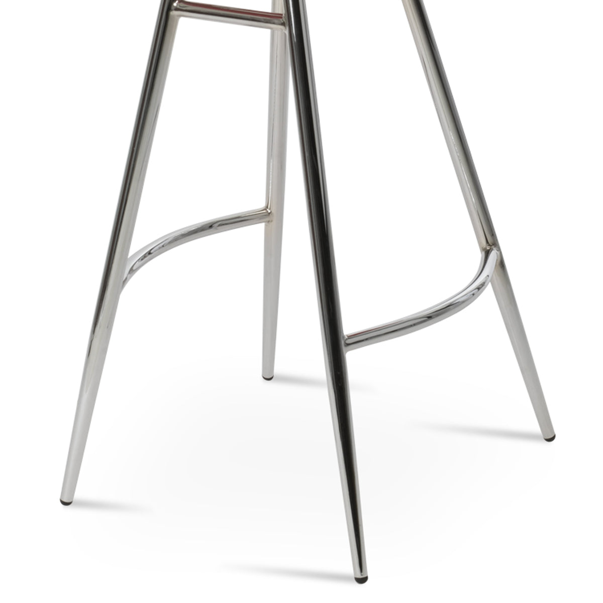 Tribeca Galata Stool by SohoConcept, showing closeup view of tribeca galata stool in chrome.