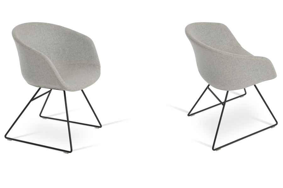 Tribeca Wire Armchair by SohoConcept, showing side view of tribeca wire armchair.