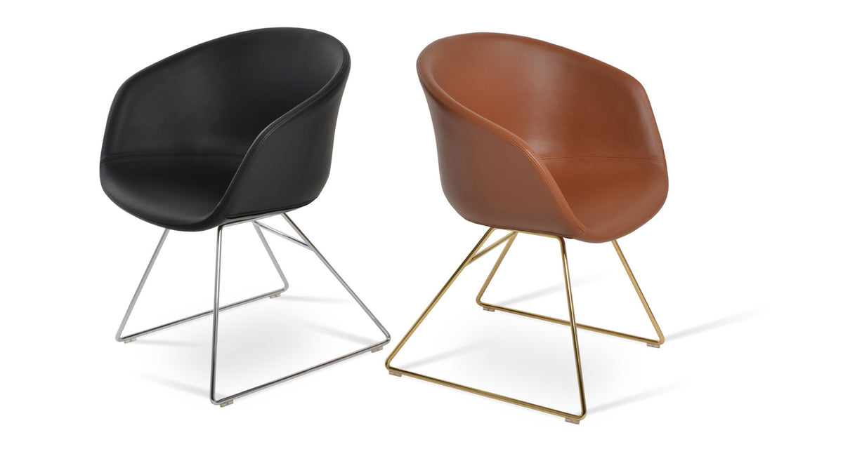 Tribeca Wire Armchair by SohoConcept, showing angle view of tribeca wire armchair.