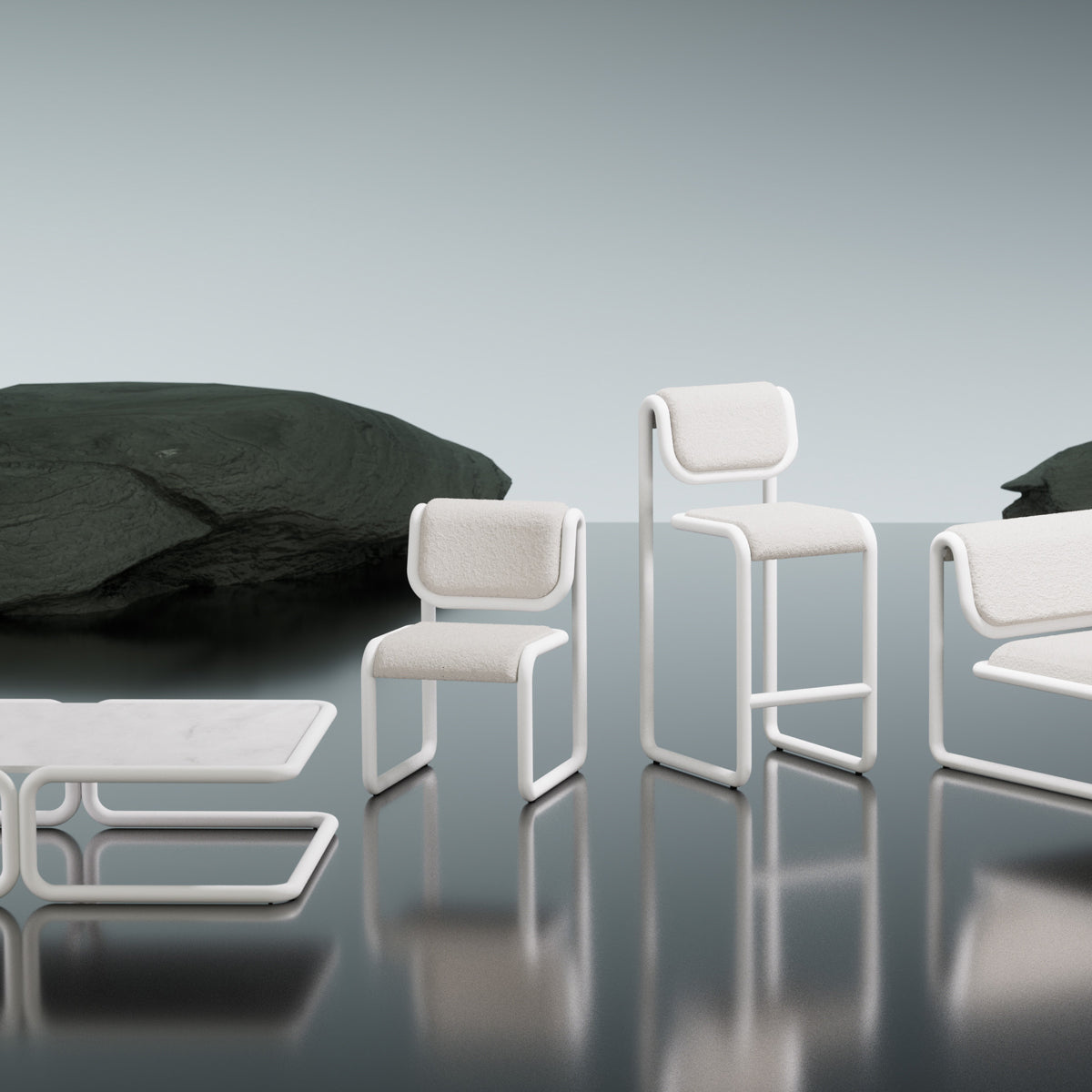Tube Chair by Bend, showing tube chair in live shot.