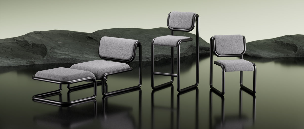 Tube Chair by Bend, showing tube lounge chair in live shot.