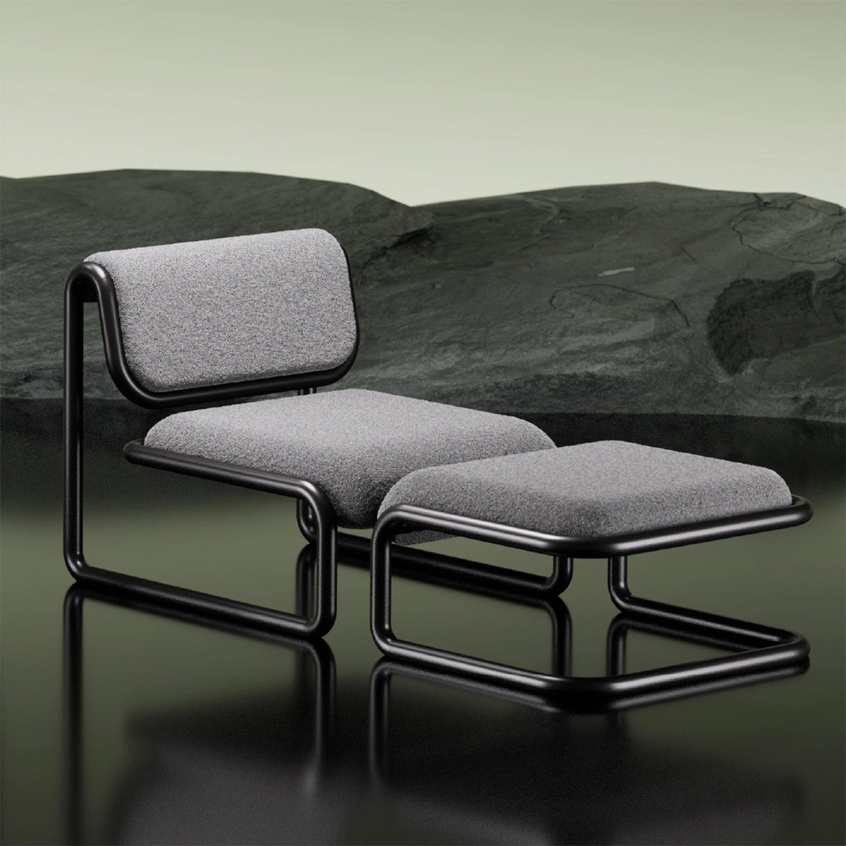 Tube Chair by Bend, showing tube lounge chair in live shot.