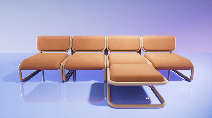 Tube Chair by Bend, showing tube lounge chairs in live shot.