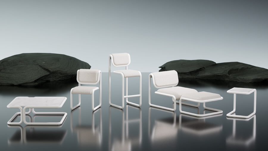 Tube Chair by Bend, showing tube lounge chair in live shot.