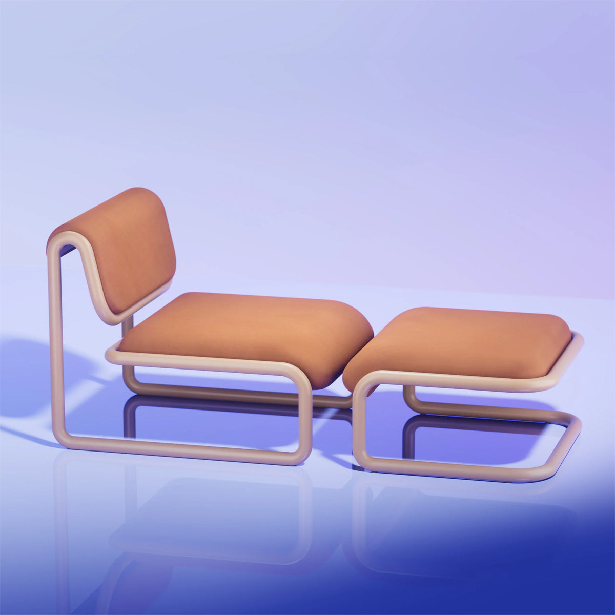 Tube Ottoman by Bend, showing tube ottoman in live shot.