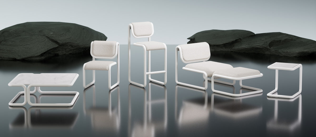 Tube Side Table by Bend, showing tube side table in live shot.